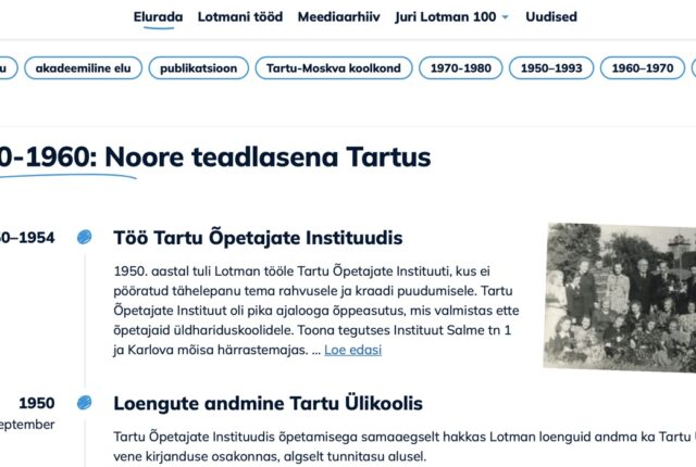 JURI LOTMANILE PÜHENDATUD VEEBILEHT JURILOTMAN.EE